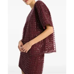 DAMES ROTATE Birger Christensen Rode Geplooide Rok