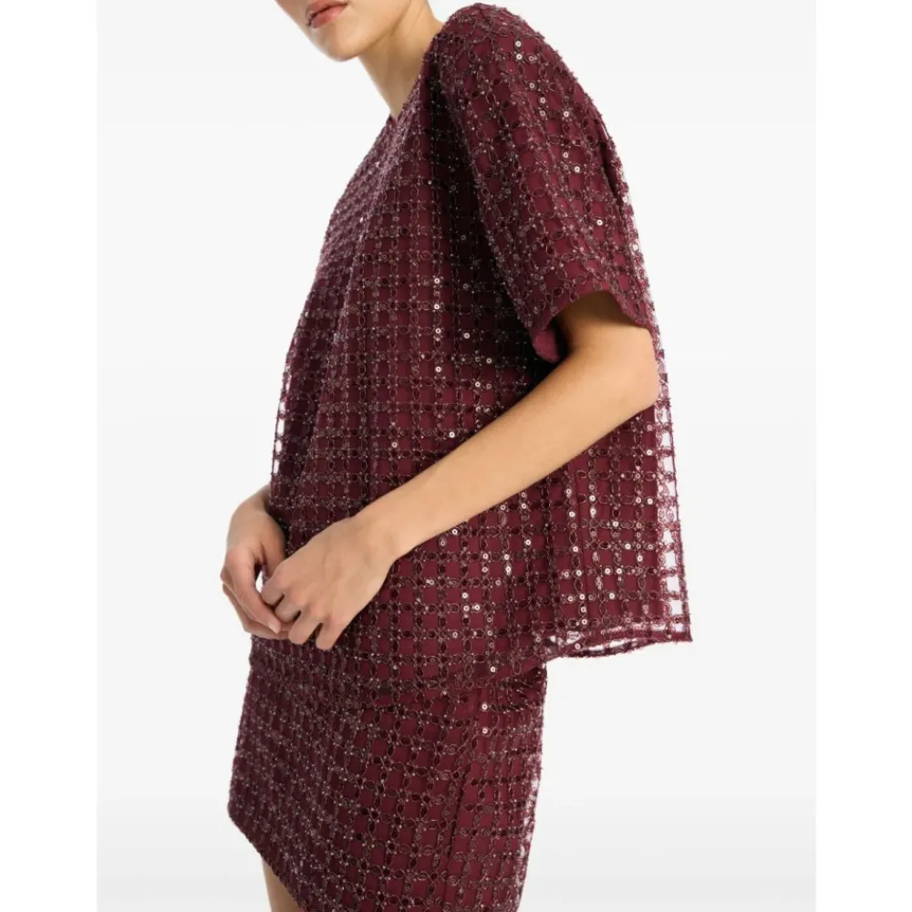 DAMES ROTATE Birger Christensen Rode Geplooide Rok