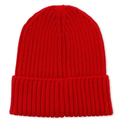 Moncler Rode Geribbelde Beanie Muts