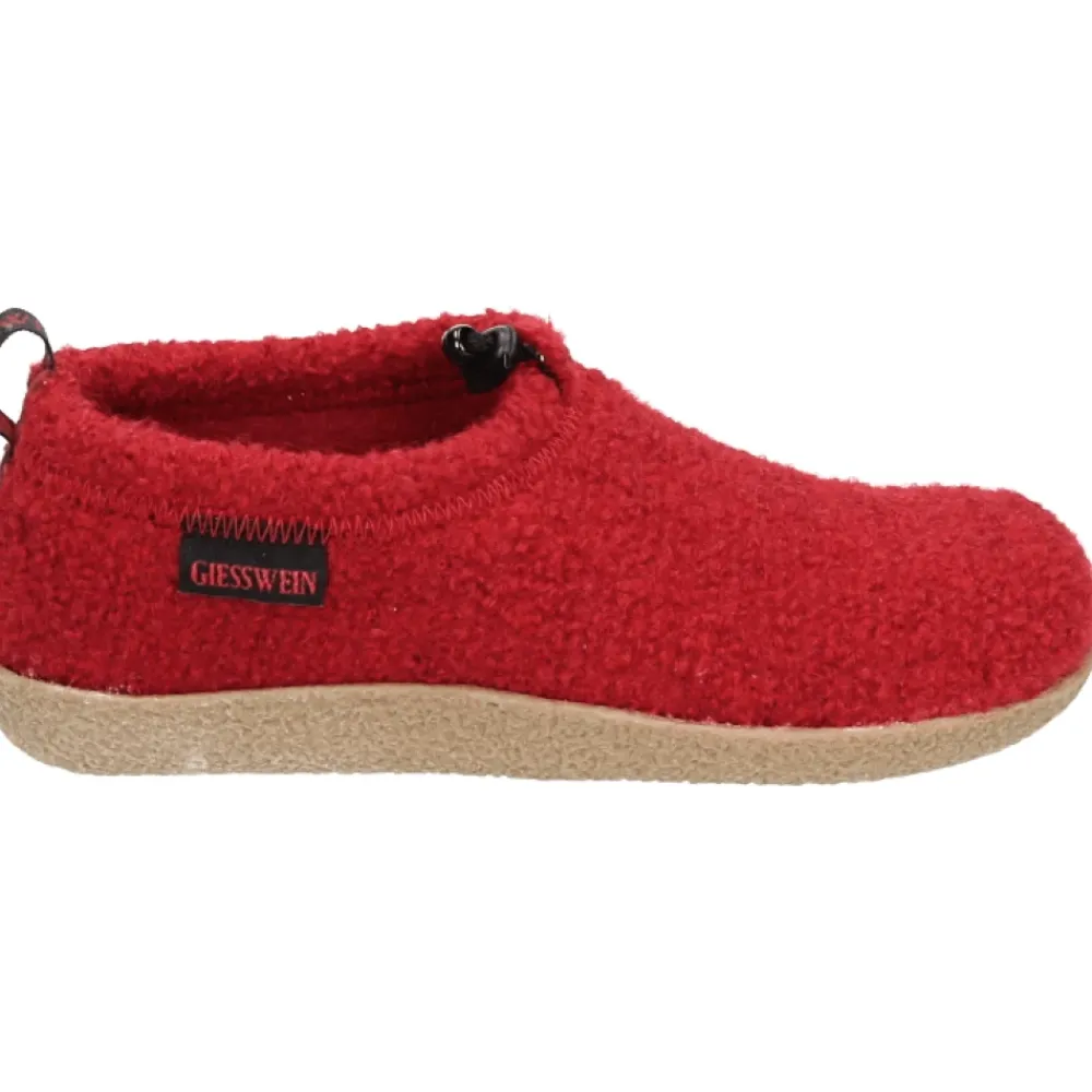 Heren Giesswein Pantoffels^Rode Gesloten Pantoffels met Bontvoering