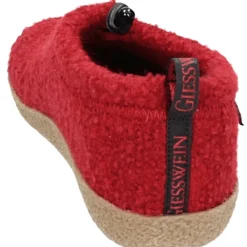 Heren Giesswein Pantoffels^Rode Gesloten Pantoffels met Bontvoering