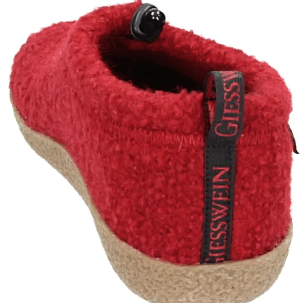 Heren Giesswein Pantoffels^Rode Gesloten Pantoffels met Bontvoering