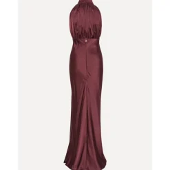 DAMES ROTATE Birger Christensen Rode Halternek Maxi Jurk