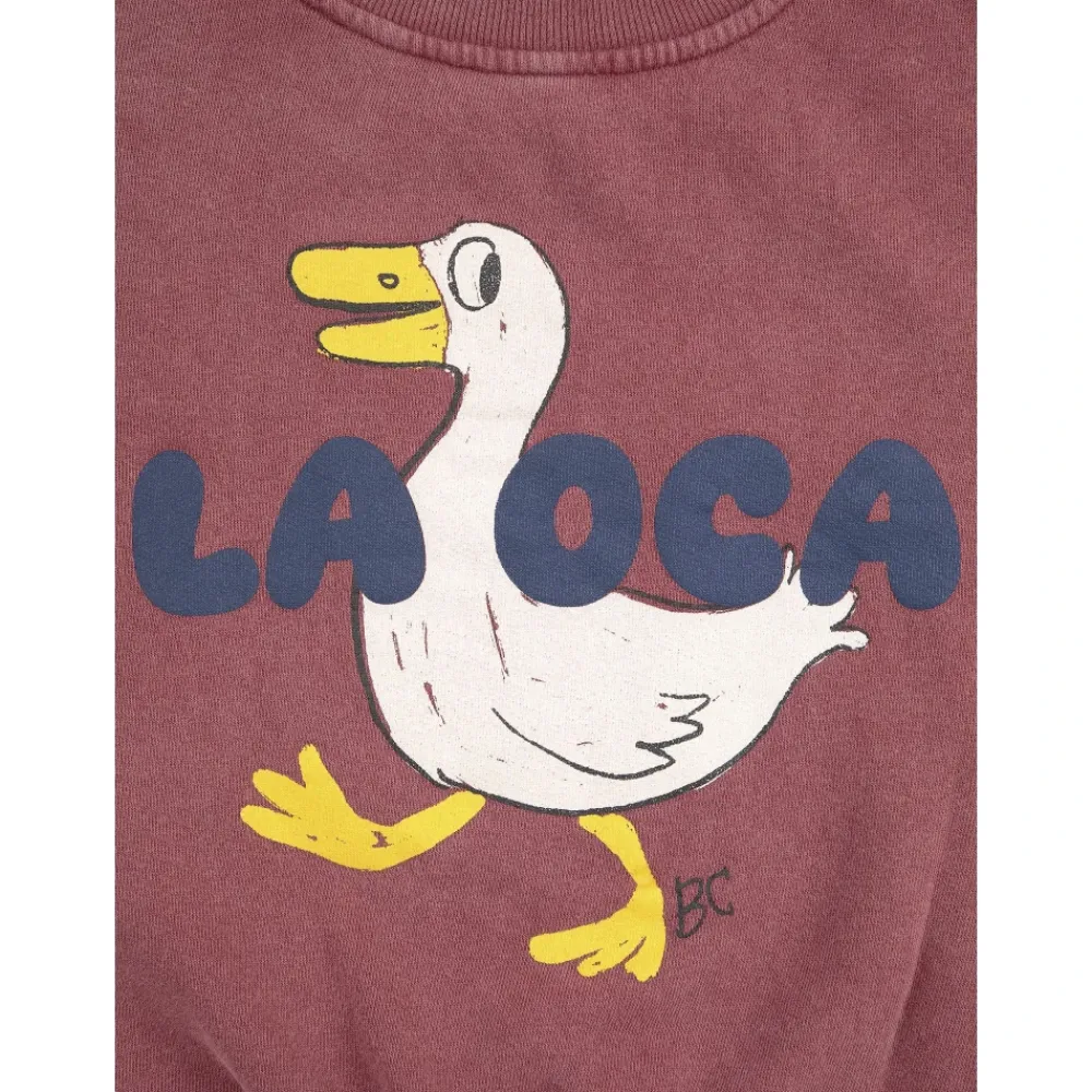 Bobo Choses Bovenkleding^Rode Katoenen Sweatshirt met Voorprint