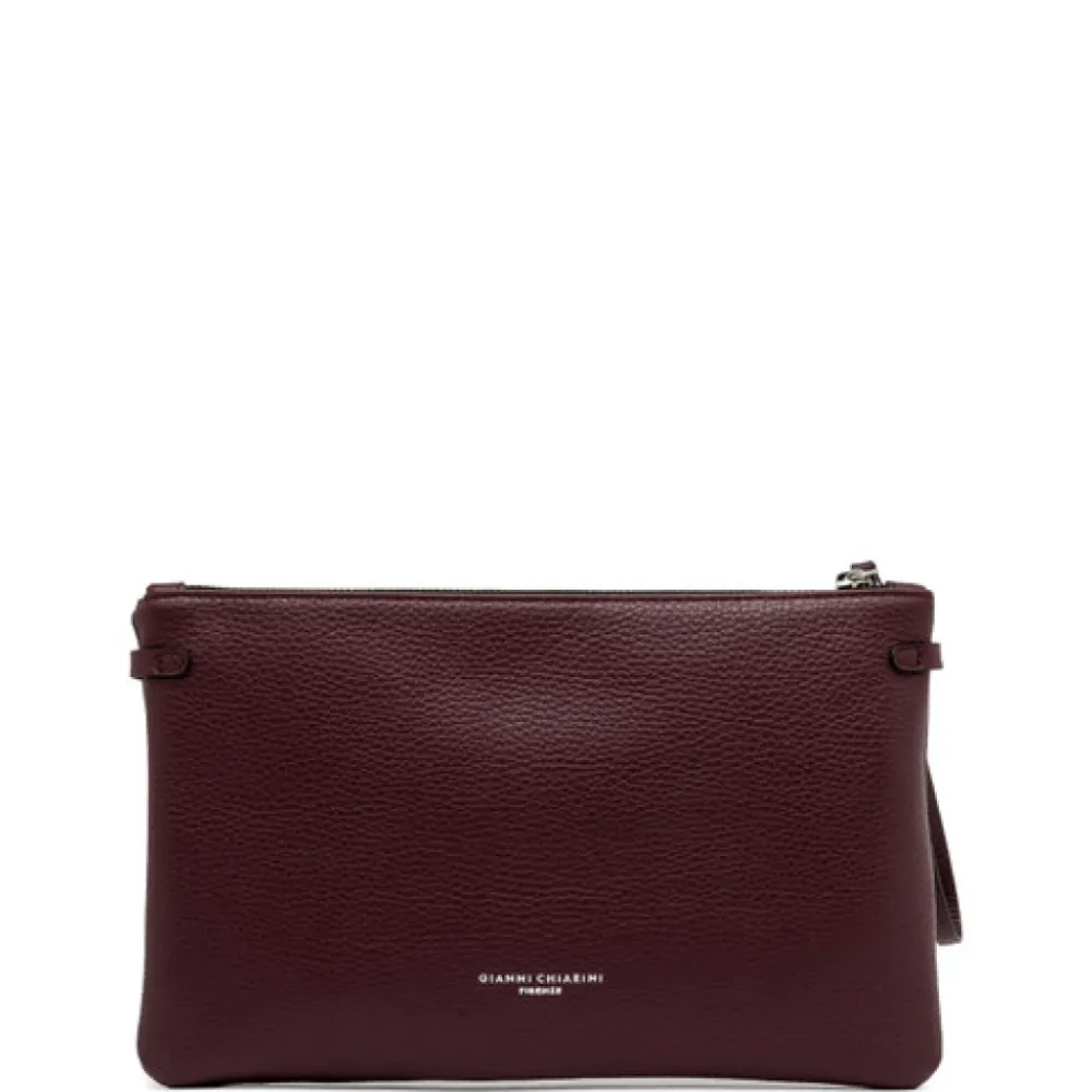 DAMES Gianni Chiarini Clutches^Rode leren clutchtas Hermy