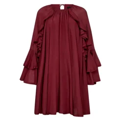 DAMES Copenhagen Muse Jurken^Rode Norma Jurk met Ruches