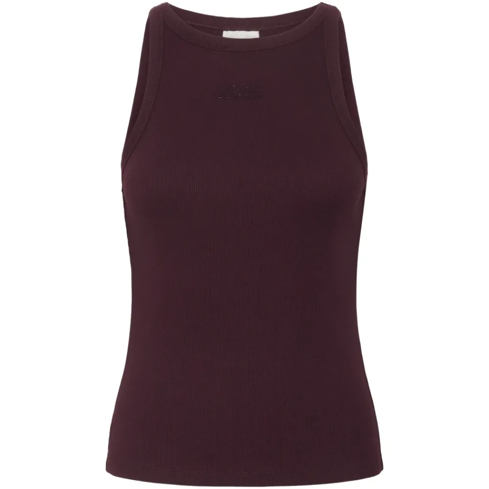 DAMES Gestuz Shirts^Rode Rhinestone Logo Tank Top