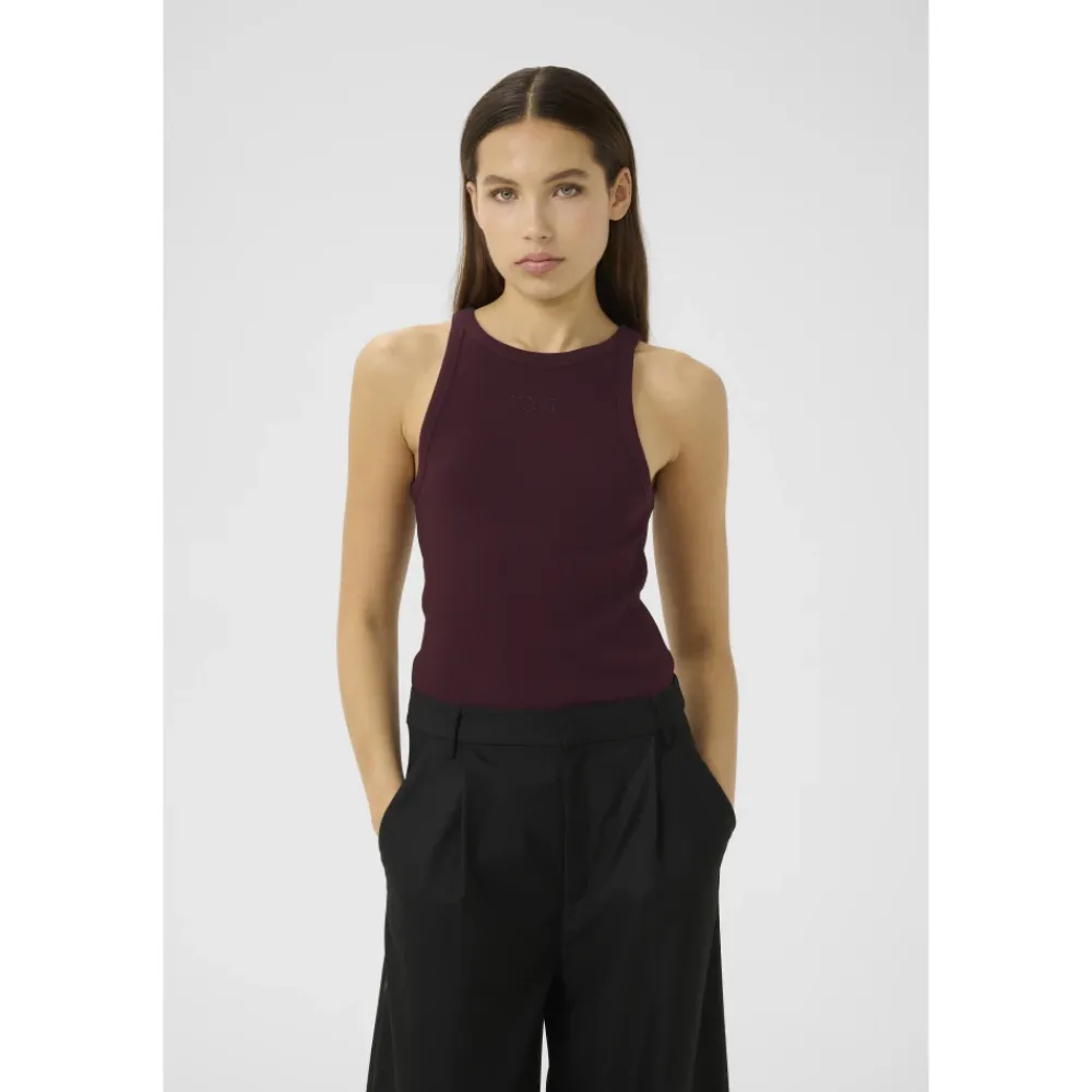 DAMES Gestuz Shirts^Rode Rhinestone Logo Tank Top