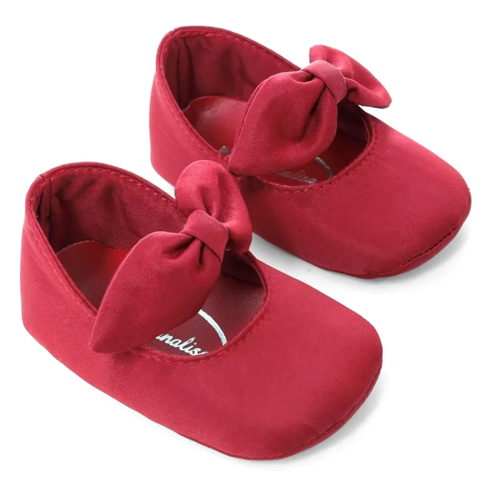 Monnalisa Rode Satijnen Ballet Flats met Strik