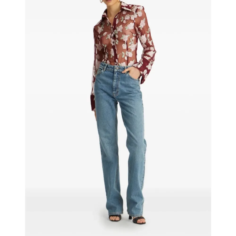 DAMES ROTATE Birger Christensen Rode Shirt Rotatie Stijl