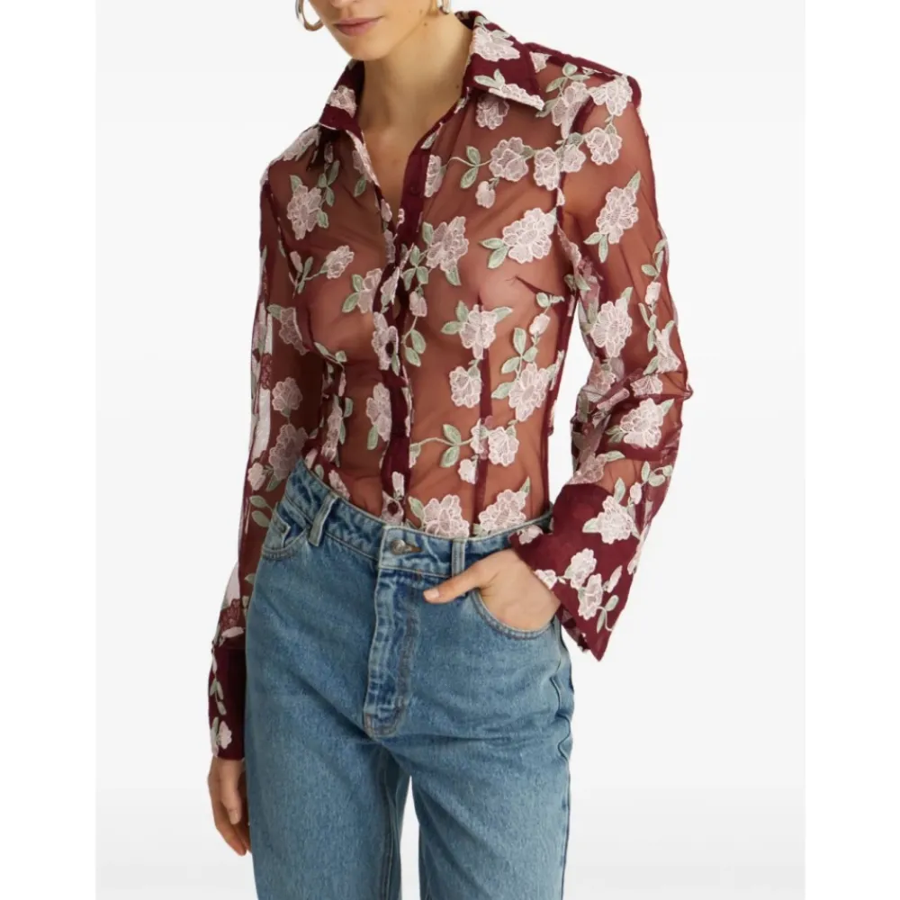 DAMES ROTATE Birger Christensen Rode Shirt Rotatie Stijl