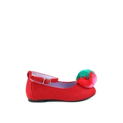 Stella McCartney Rode Suède Balletflats met Pompom