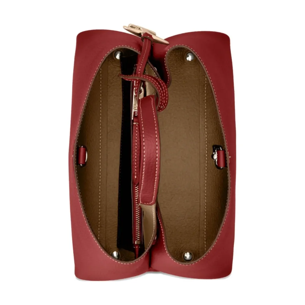 DAMES Tod's Rode Top Handvat T-Plaque Tas