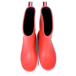 Tommy Hilfiger Rode Waterdichte Regenlaarzen met Iconische Vlag