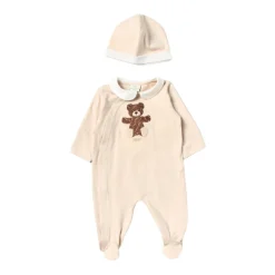 Fendi Bodysuits & Sets^Romper en Hoed Set met Teddybeer Borduurwerk