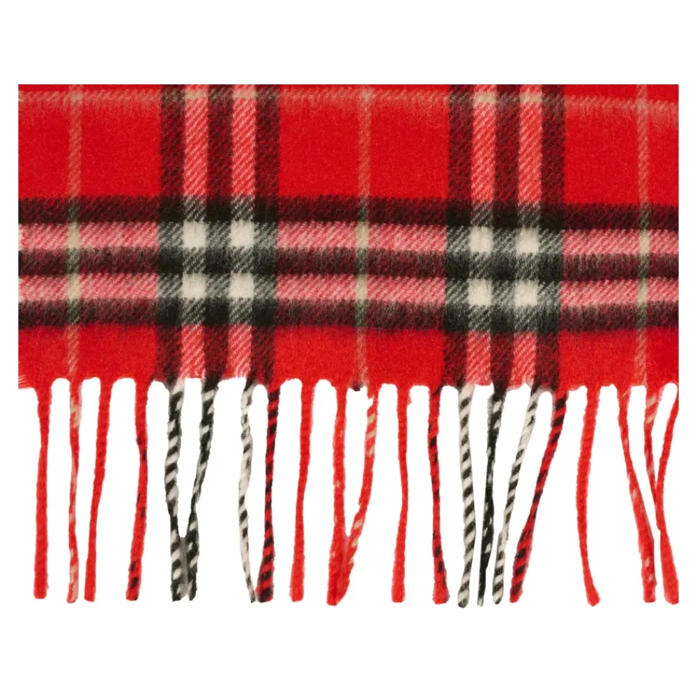 Burberry Geruit Franje Katoenen Sjaal