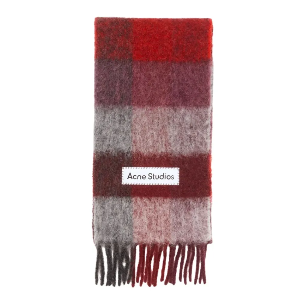 Heren Acne Studios Rood/Zwart Vally Sjaal