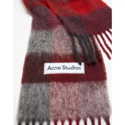 Heren Acne Studios Rood/Zwart Vally Sjaal