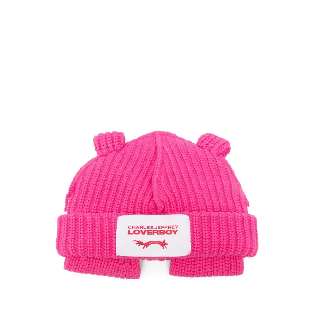 LOVERBOY by Charles Jeffrey Katoenen Hoed met Dierenoren