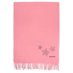 Zadig & Voltaire sjaal met franjes en gestippelde sterren