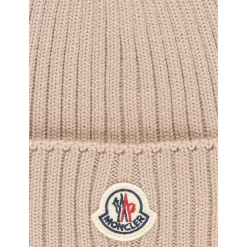 Moncler Wollen Muts Meisje Logo Patch
