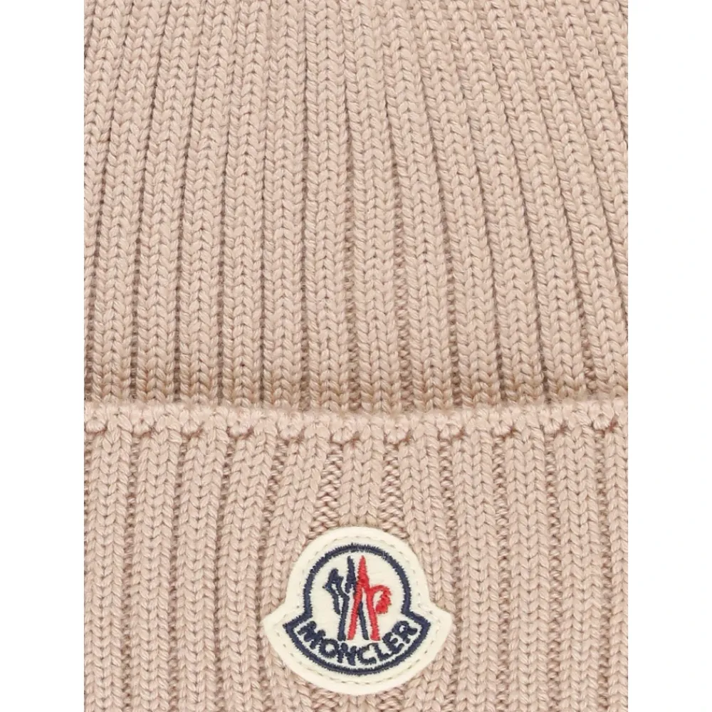 Moncler Wollen Muts Meisje Logo Patch