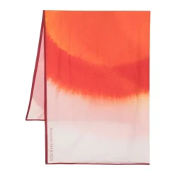 DAMES Alexander McQueen Roze Zijden Sjaal met Contrasterende Rand en Gradiënteffect