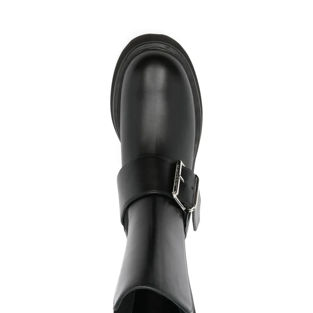 DAMES Alexander McQueen Chelseaboots^Rubberen leren laarzen