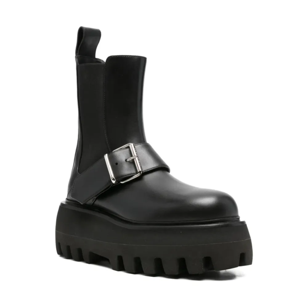 DAMES Alexander McQueen Chelseaboots^Rubberen leren laarzen