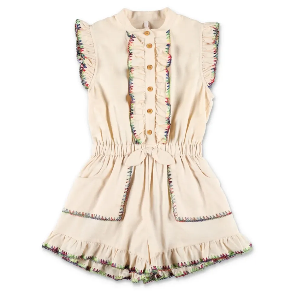 Zimmermann Ruche Playsuit Ivoor Buitenkleding AW25