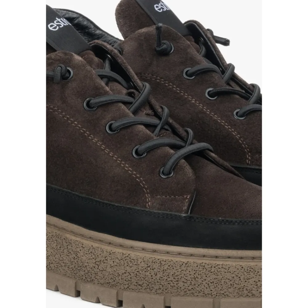 Heren Estro Snowboots^Saddle Brown High-Top Sneakers
