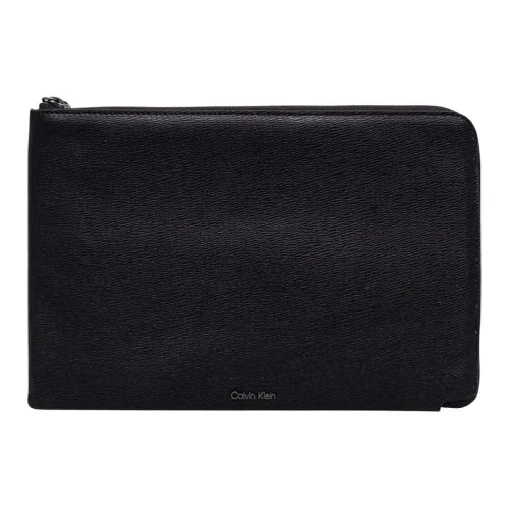 Heren Calvin Klein Saffiano Polsband Portemonnee Ritszakje