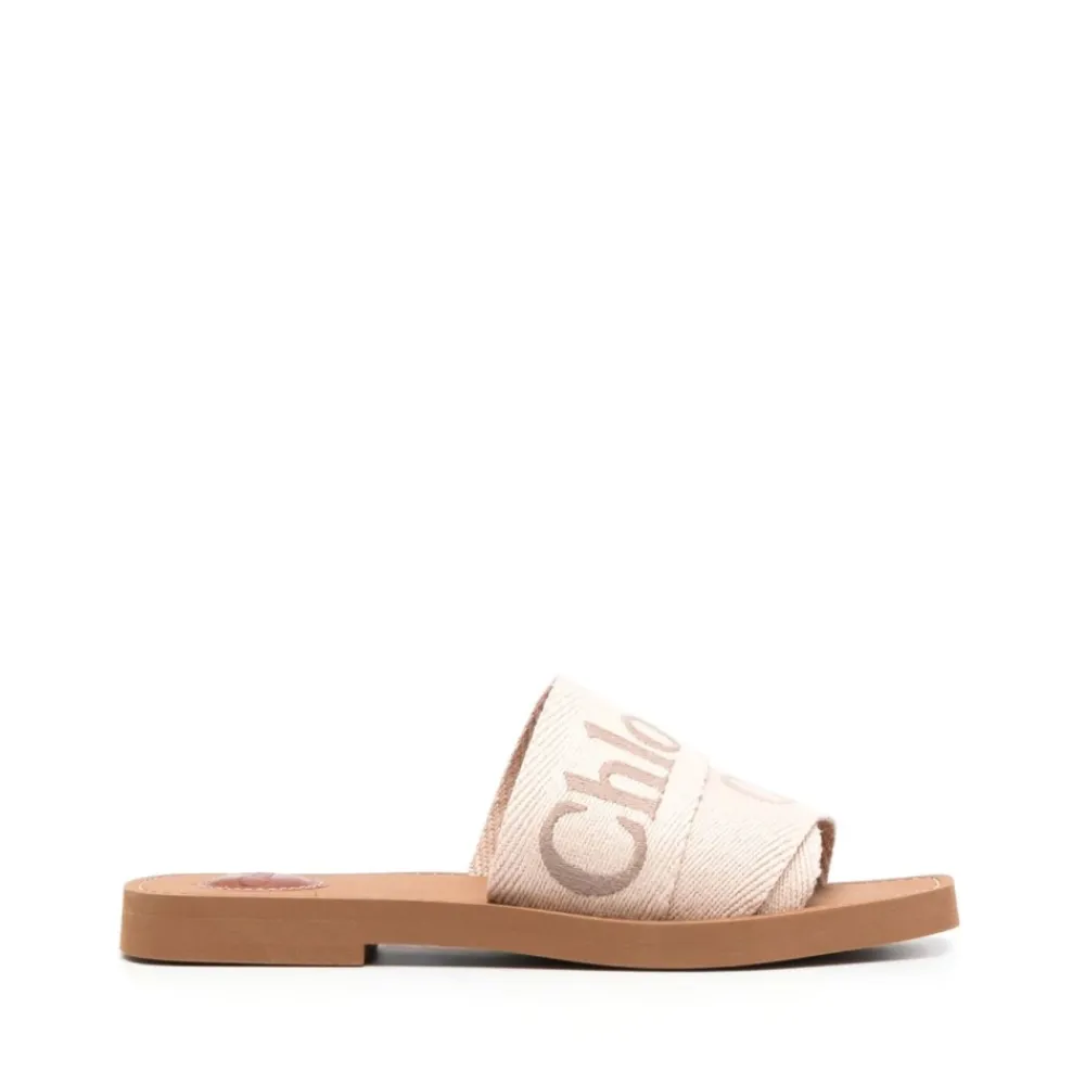 DAMES Chloé Sandalen met geborduurd logo