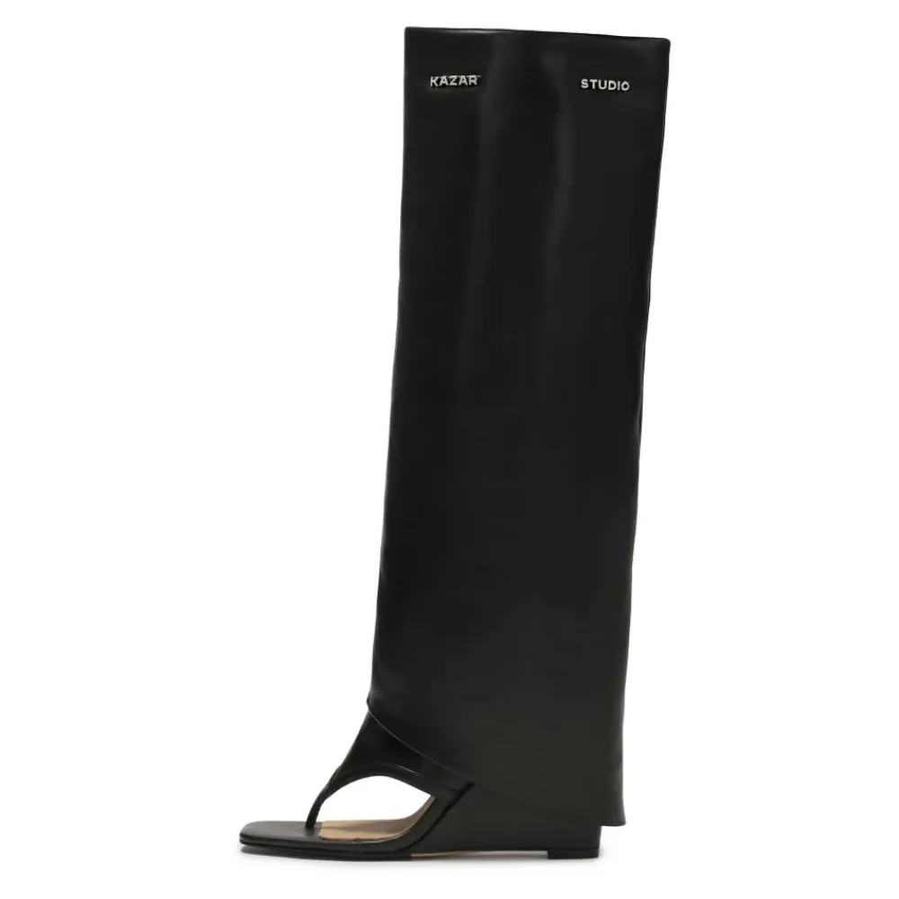 DAMES Kazar Studio Sandalen op een platform met een omhooggeklapte lange bovenkant