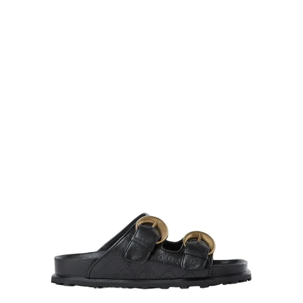 DAMES Marine Serre Slippers^Sandalen van reliëfleder