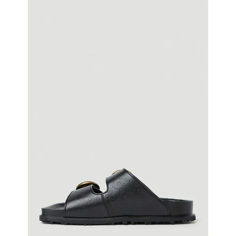 DAMES Marine Serre Slippers^Sandalen van reliëfleder