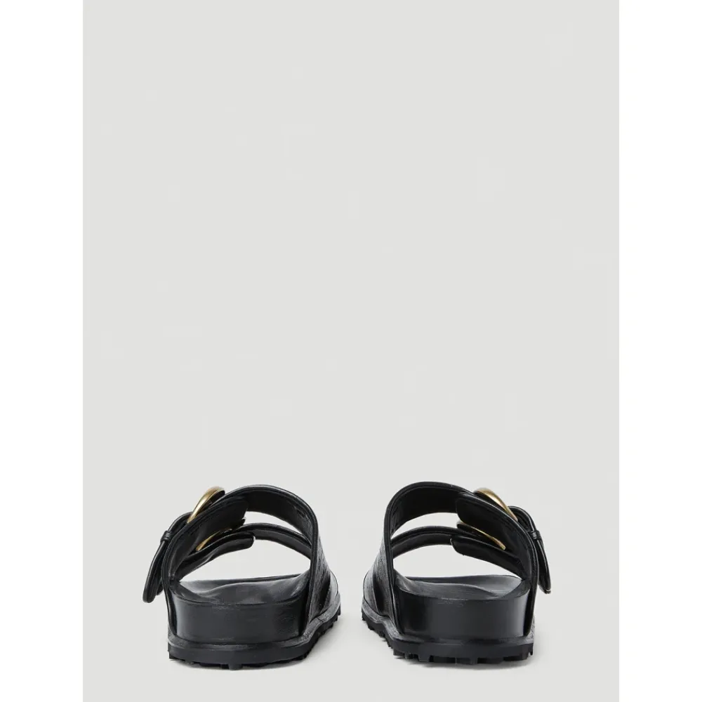 DAMES Marine Serre Slippers^Sandalen van reliëfleder