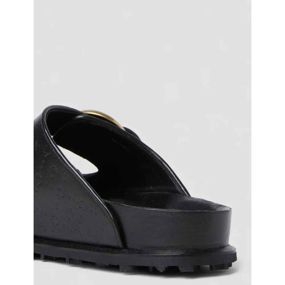 DAMES Marine Serre Slippers^Sandalen van reliëfleder