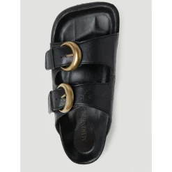 DAMES Marine Serre Slippers^Sandalen van reliëfleder