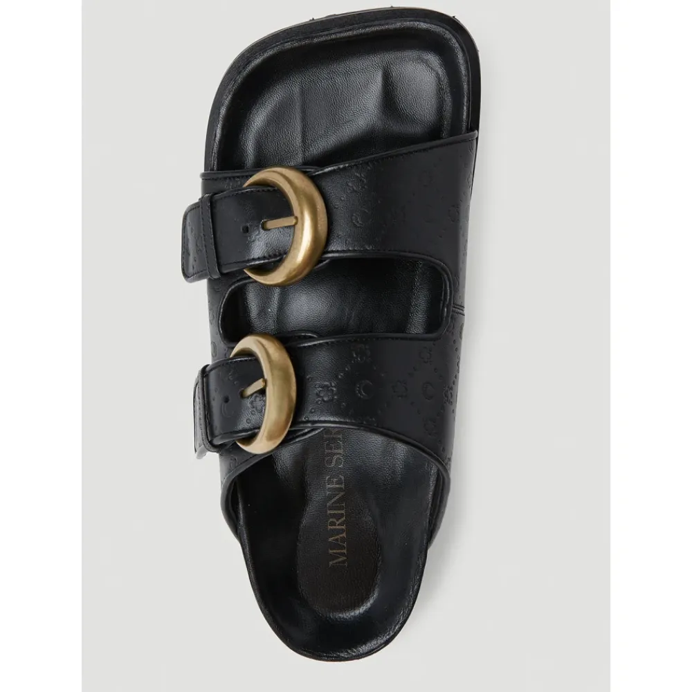 DAMES Marine Serre Slippers^Sandalen van reliëfleder