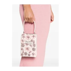 DAMES Self Portrait Heuptassen^Satijnen Clutch met Bloemmotief en Kristallen