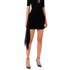 DAMES Elisabetta Franchi Rokken^Satijnen Mini Rok met Drapering