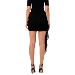 DAMES Elisabetta Franchi Rokken^Satijnen Mini Rok met Drapering