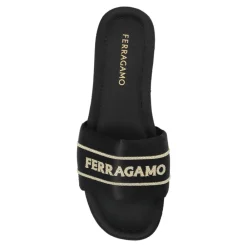 DAMES Ferragamo Satijnen Mules met Logo
