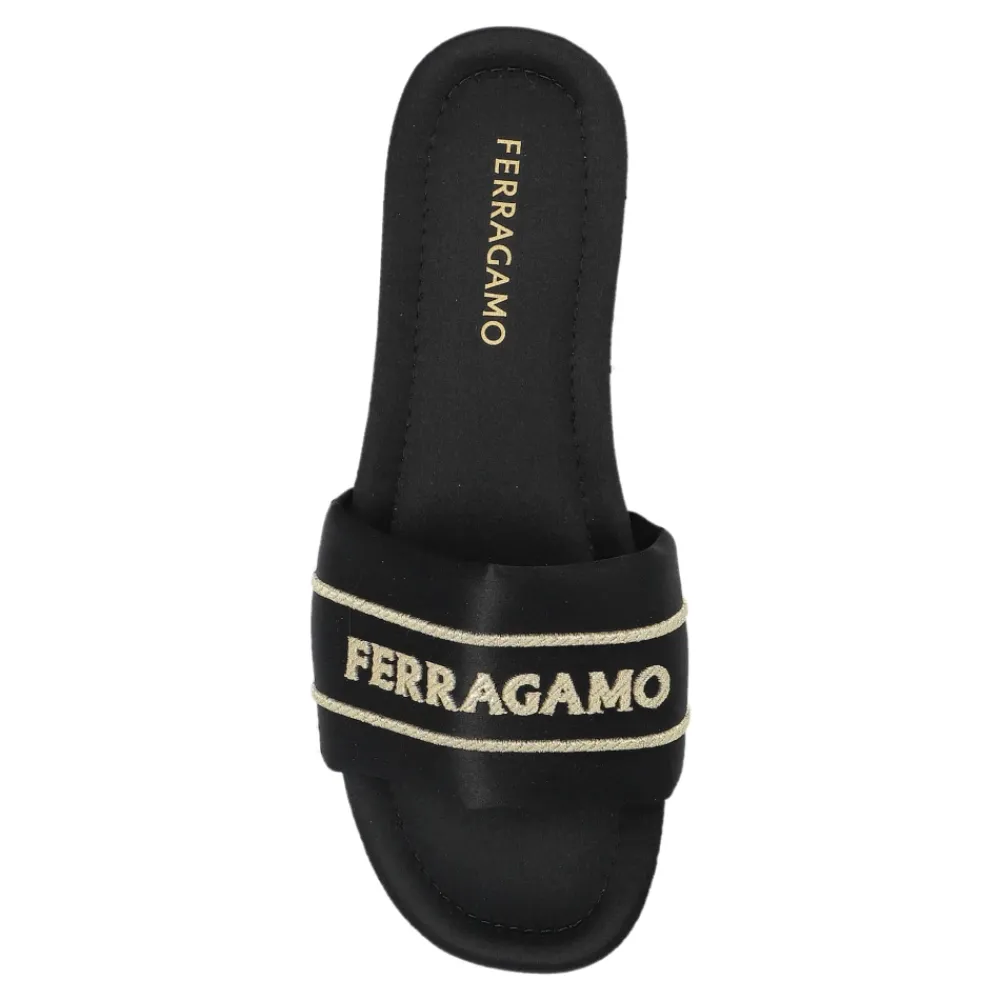 DAMES Ferragamo Satijnen Mules met Logo