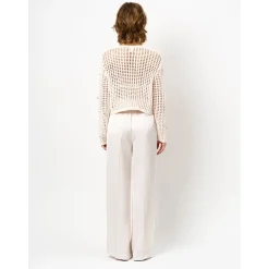 DAMES Dante 6 Broeken^Satijnen slimme broek met wijde pijpen