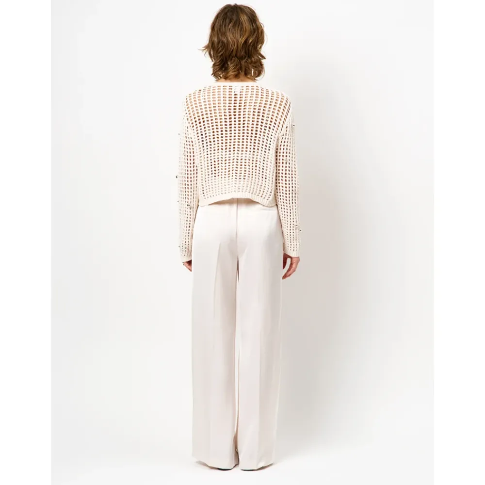 DAMES Dante 6 Broeken^Satijnen slimme broek met wijde pijpen