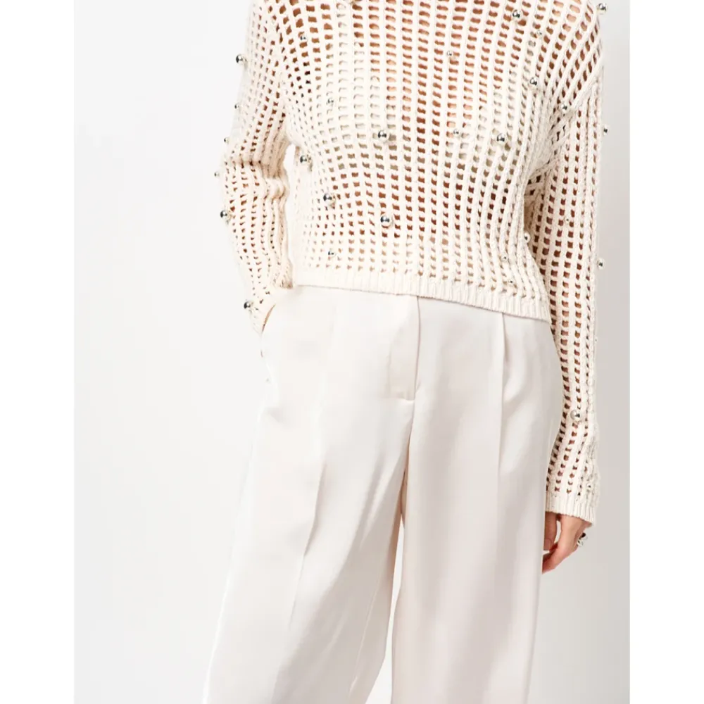 DAMES Dante 6 Broeken^Satijnen slimme broek met wijde pijpen