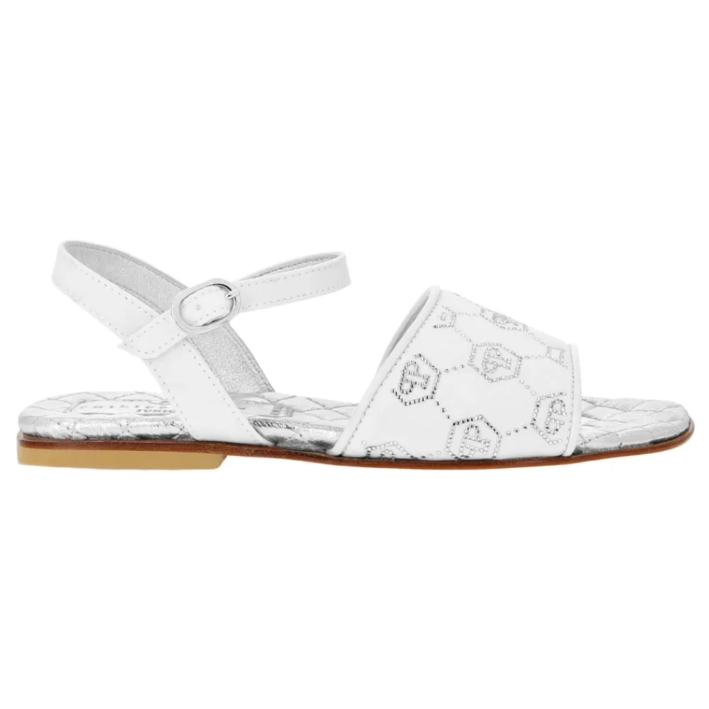 Philipp Plein Sandalen^Satin Flat Sandals Monogram Strass
