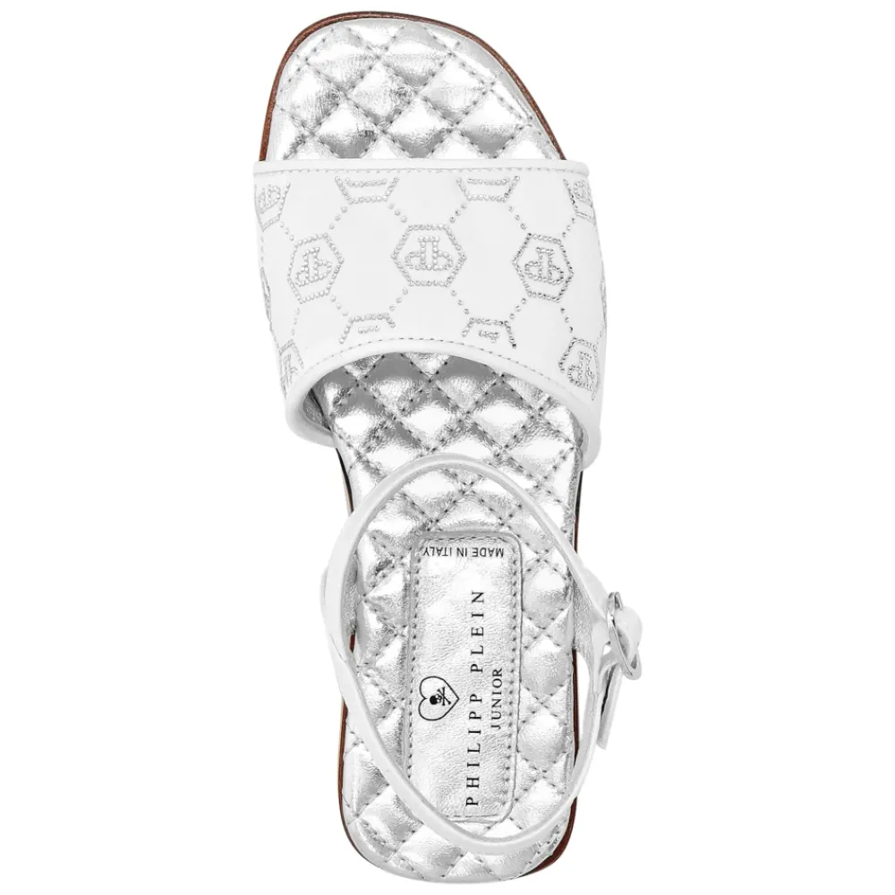 Philipp Plein Sandalen^Satin Flat Sandals Monogram Strass